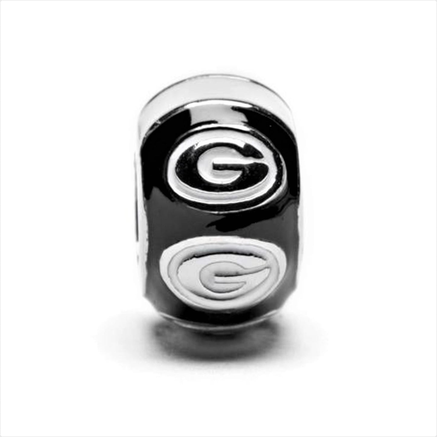 Georgia Bead Charm - Black Logo Stripe