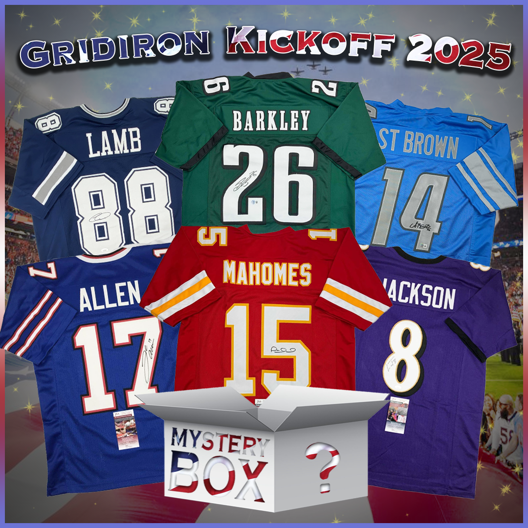 Autographed/Signed Gridiron Kickoff 2025 Football Jersey Mystery Box with PSA JSA or Beckett COA