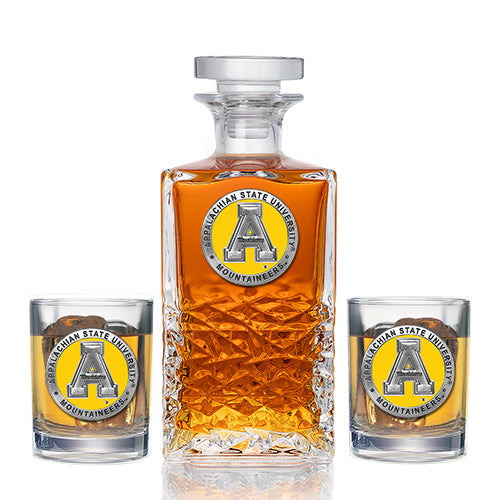 Appalachian State University Heritage Decanter with 2 Glasses