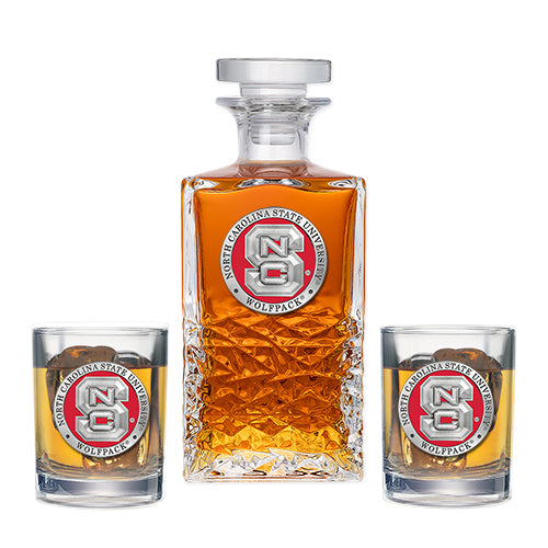 North Carolina State University Heritage Decanter with 2 Glasses