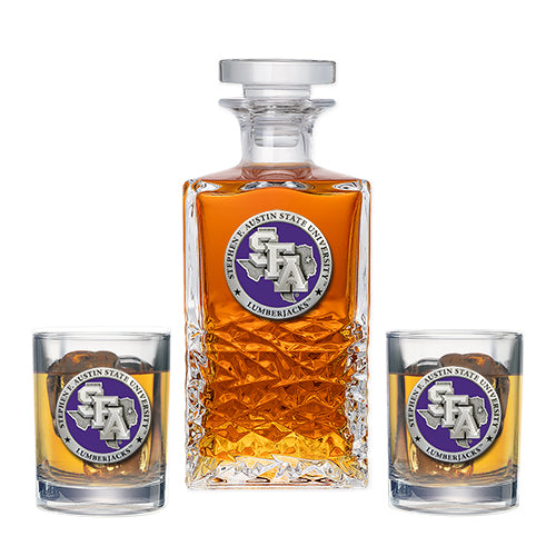 Stephen F. Austin University Heritage Decanter with 2 Glasses