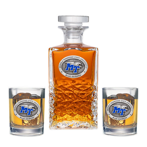 Middle Tennessee State University Heritage Decanter with 2 Glasses