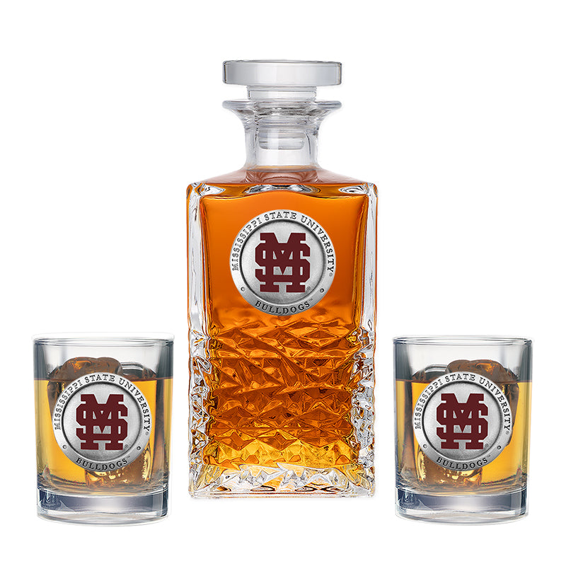 Mississippi State Baseball Logo Heritage Decanter with 2 Glasses