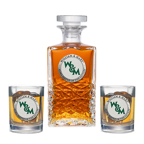 William and Mary Heritage Decanter with 2 Glasses