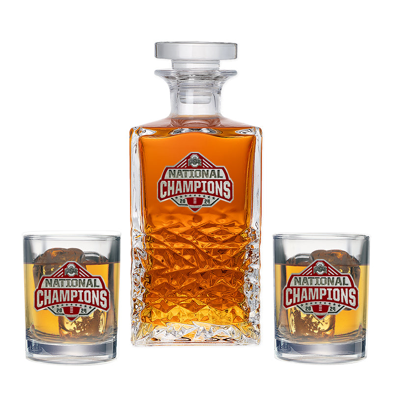 2024-25 Ohio State Football Championship Heritage Decanter with 2 Glasses