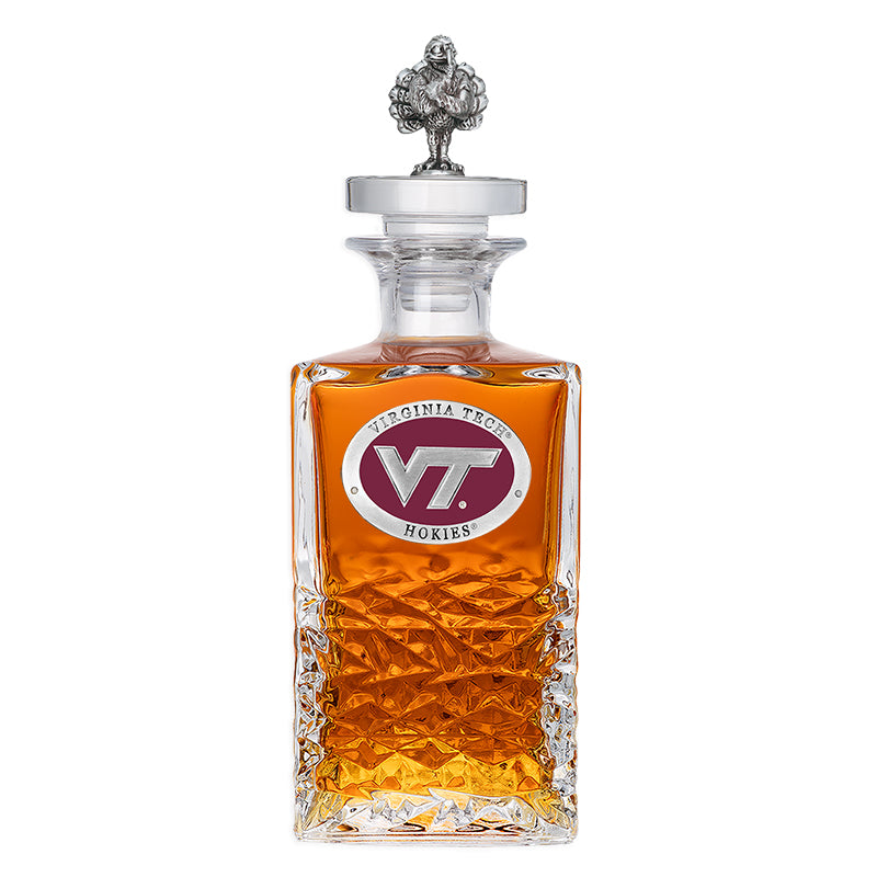 Virginia Tech University VT Logo Heritage Decanter with 3D Top