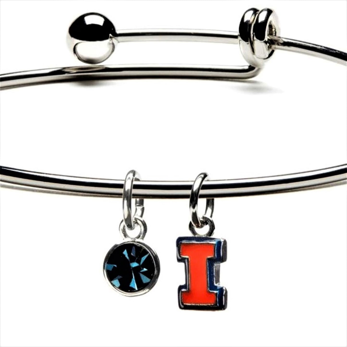 Illinois Charm Pendant - Orange Block I