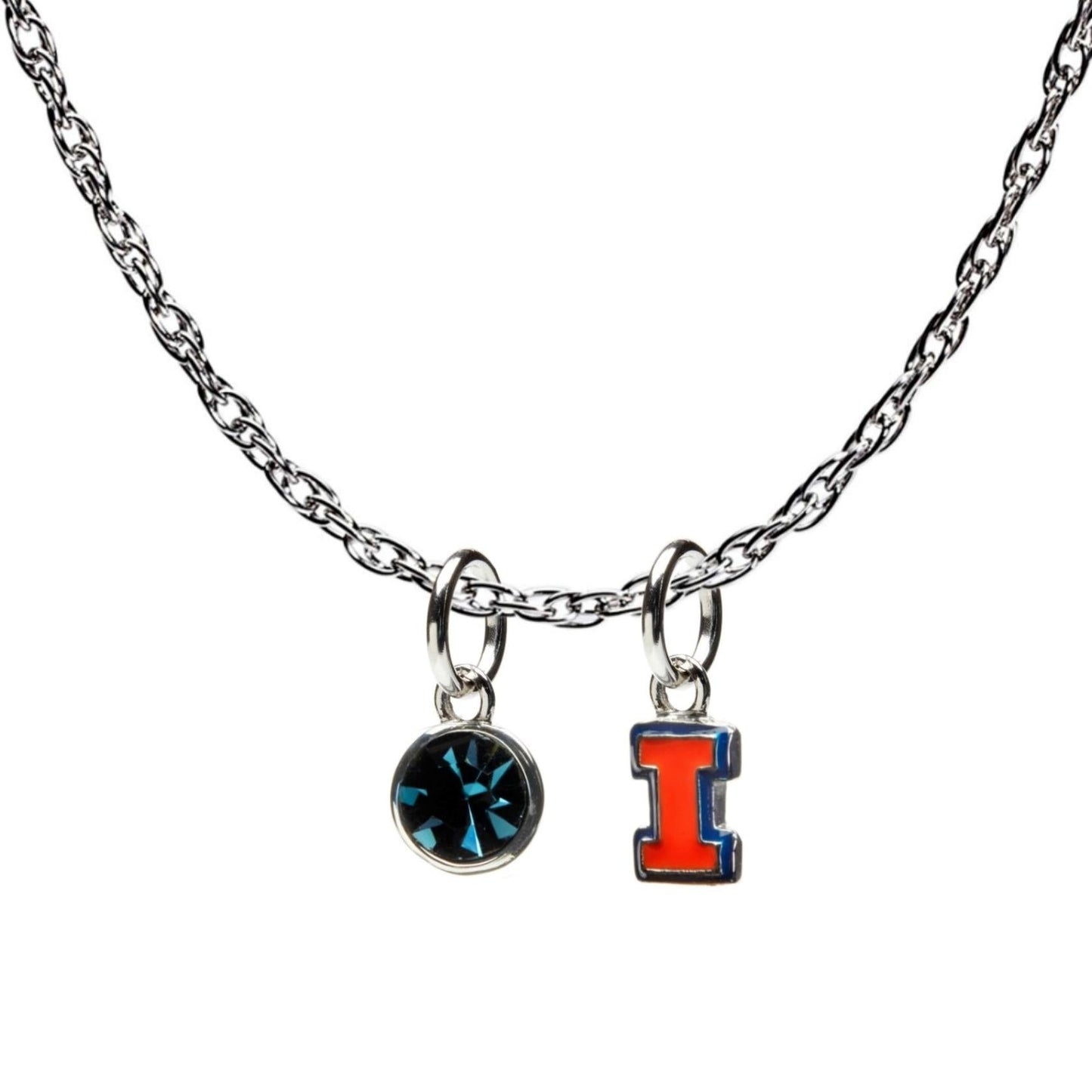 Illinois Charm Pendant - Orange Block I