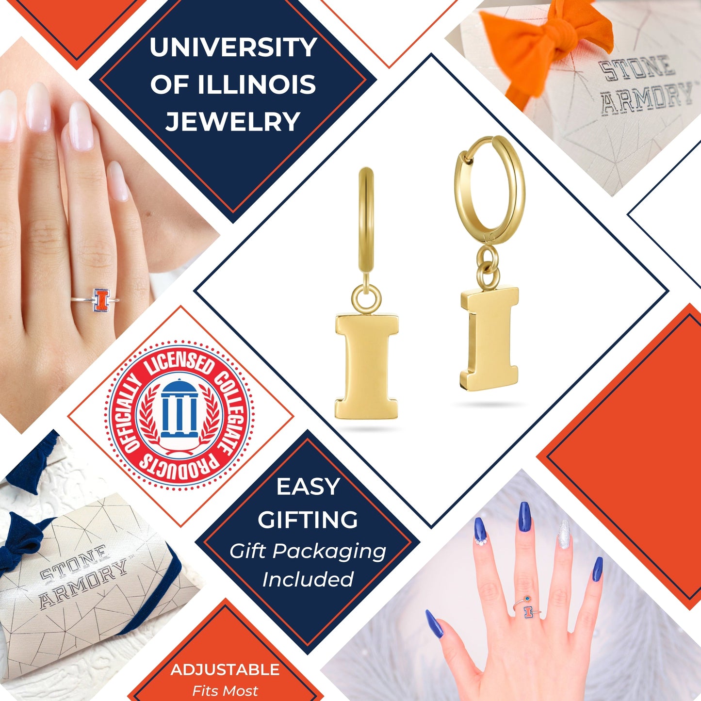 Illinois Huggie Hoop Earrings