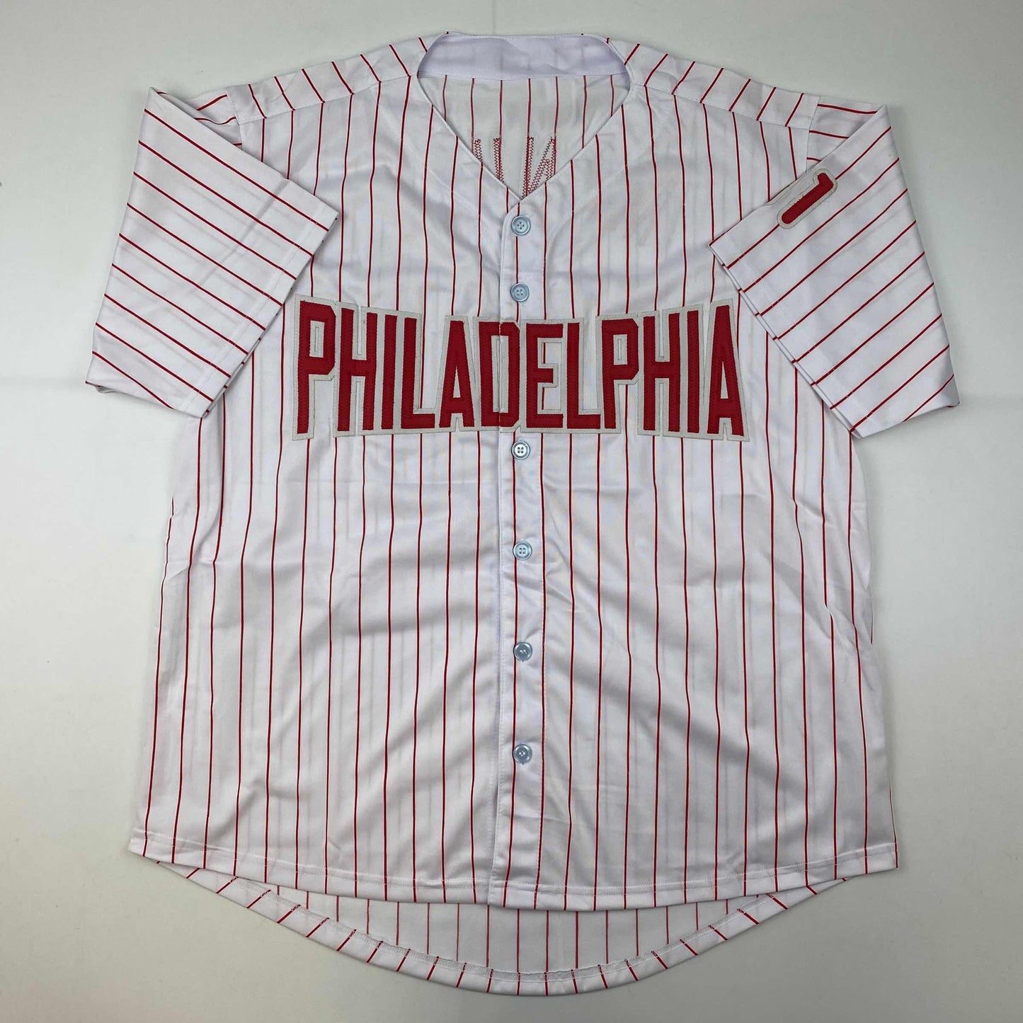 Autographed/Signed Charlie Manuel Philadelphia Pinstripe Baseball Jersey PSA/DNA COA