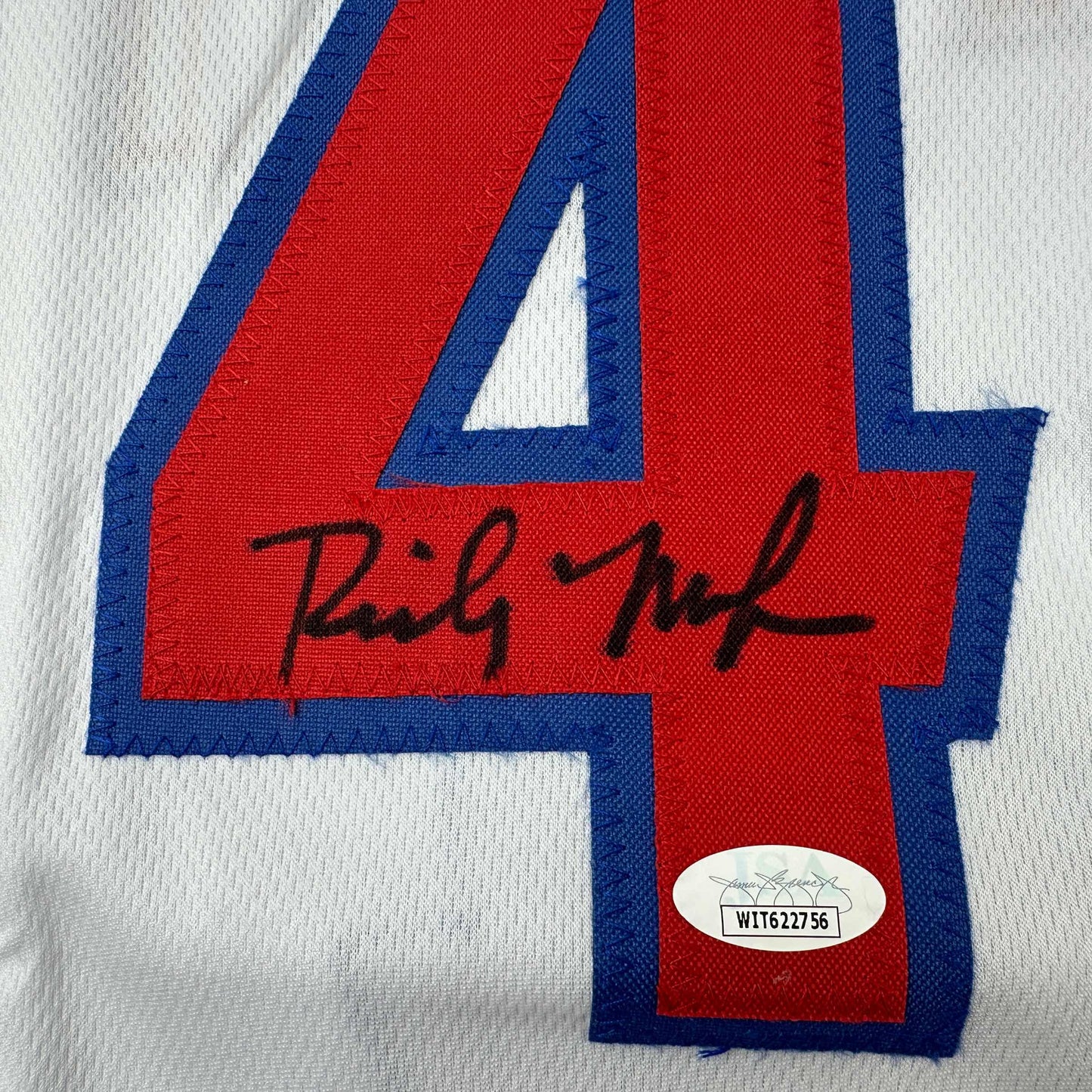 Autographed/Signed Rick Mahorn Detroit White Basketball Jersey JSA COA