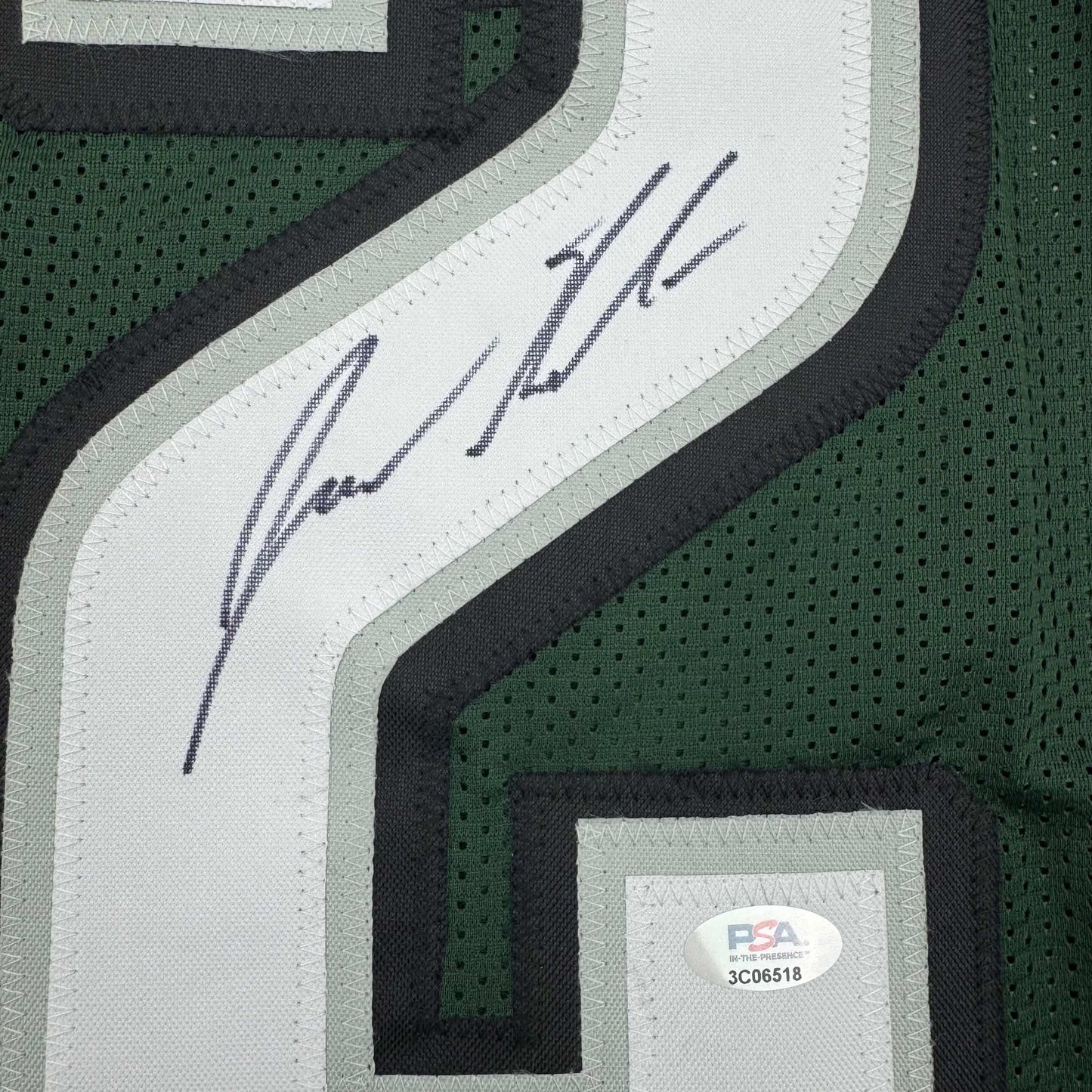 Autographed/Signed Jason Kelce Philadelphia Green Football Jersey PSA COA