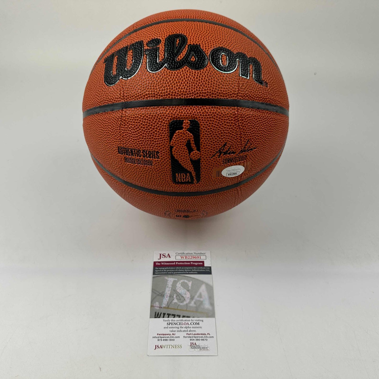 Autographed/Signed Dominique Wilkins Atlanta Hawks Full Size Wilson Basketball JSA COA