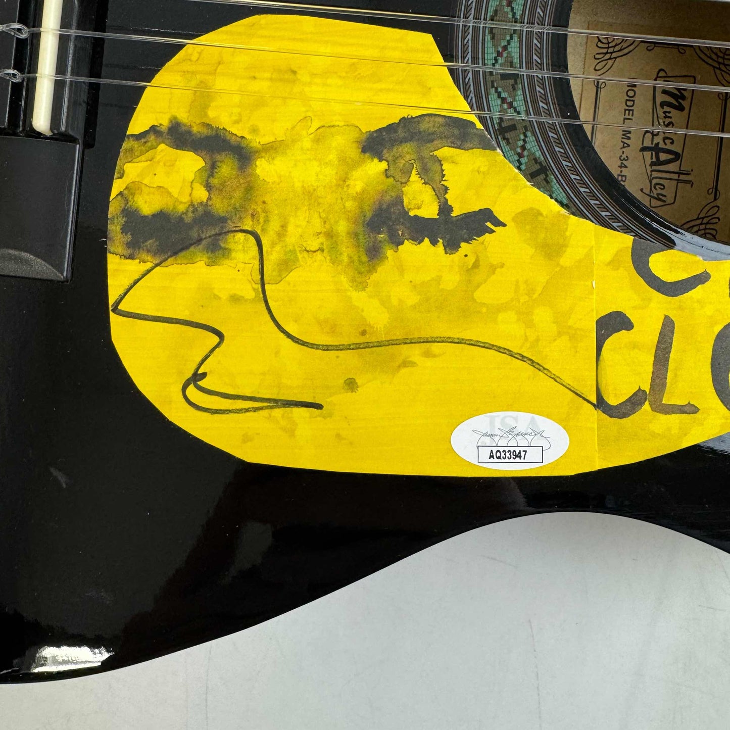 Autographed/Signed Ed Sheeran 39 Black Acoustic Guitar Eyes Closed Music Instrument JSA Holo