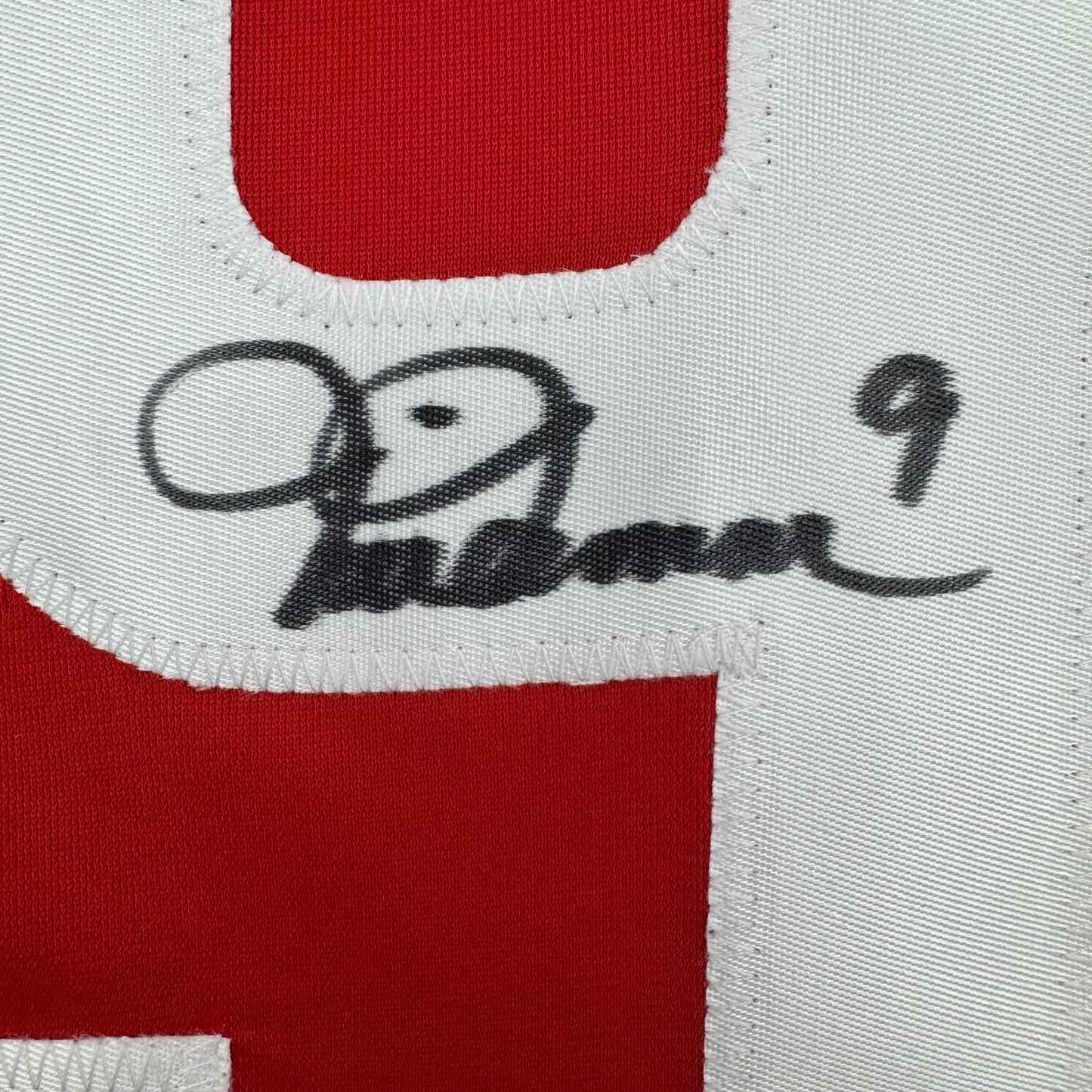 Framed Autographed/Signed Mia Hamm 35x39 Red Soccer Team USA United States World Cup Jersey Beckett BAS COA