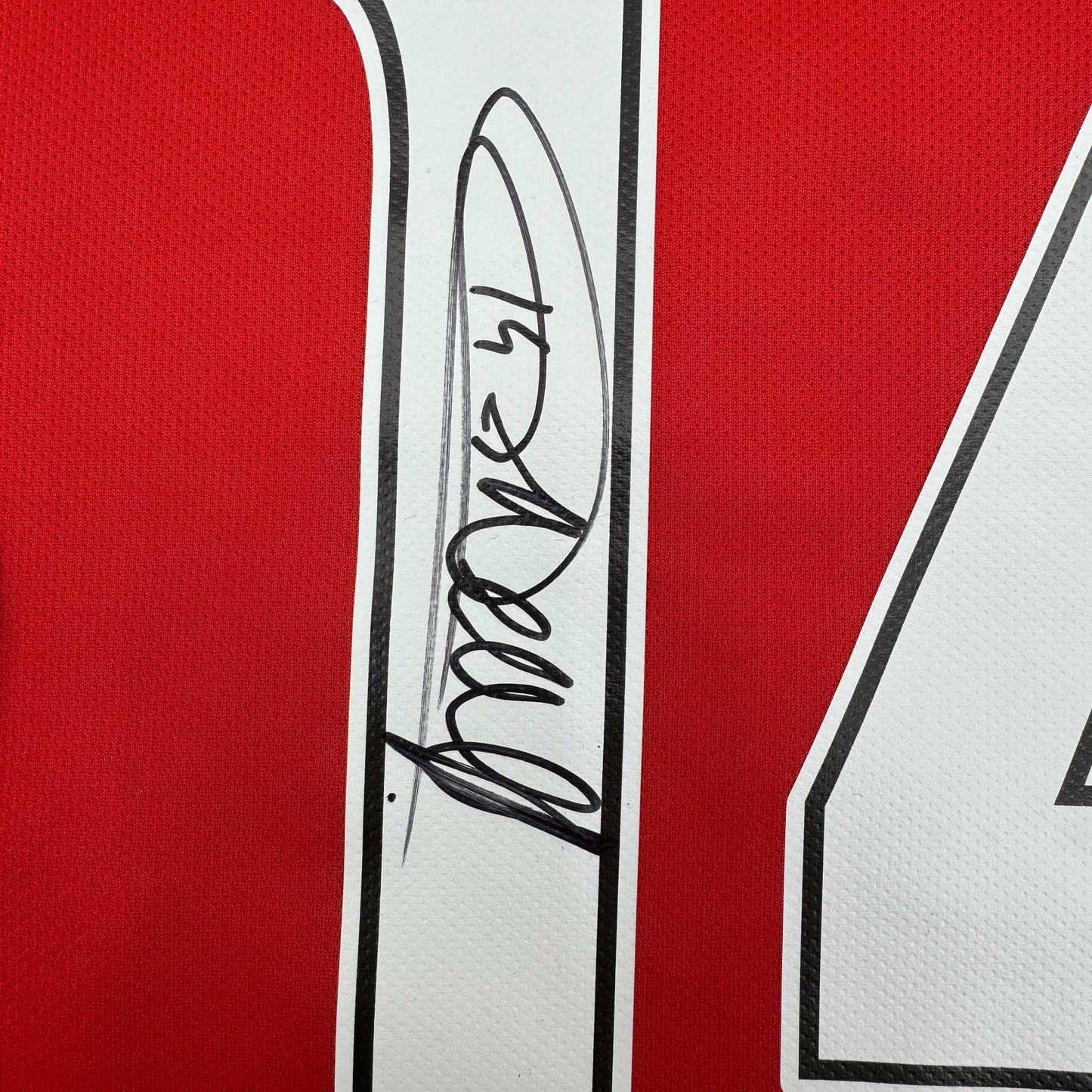 Framed Autographed/Signed Thierry Henry 35x39 Arsenal Red Soccer Jersey Beckett BAS COA