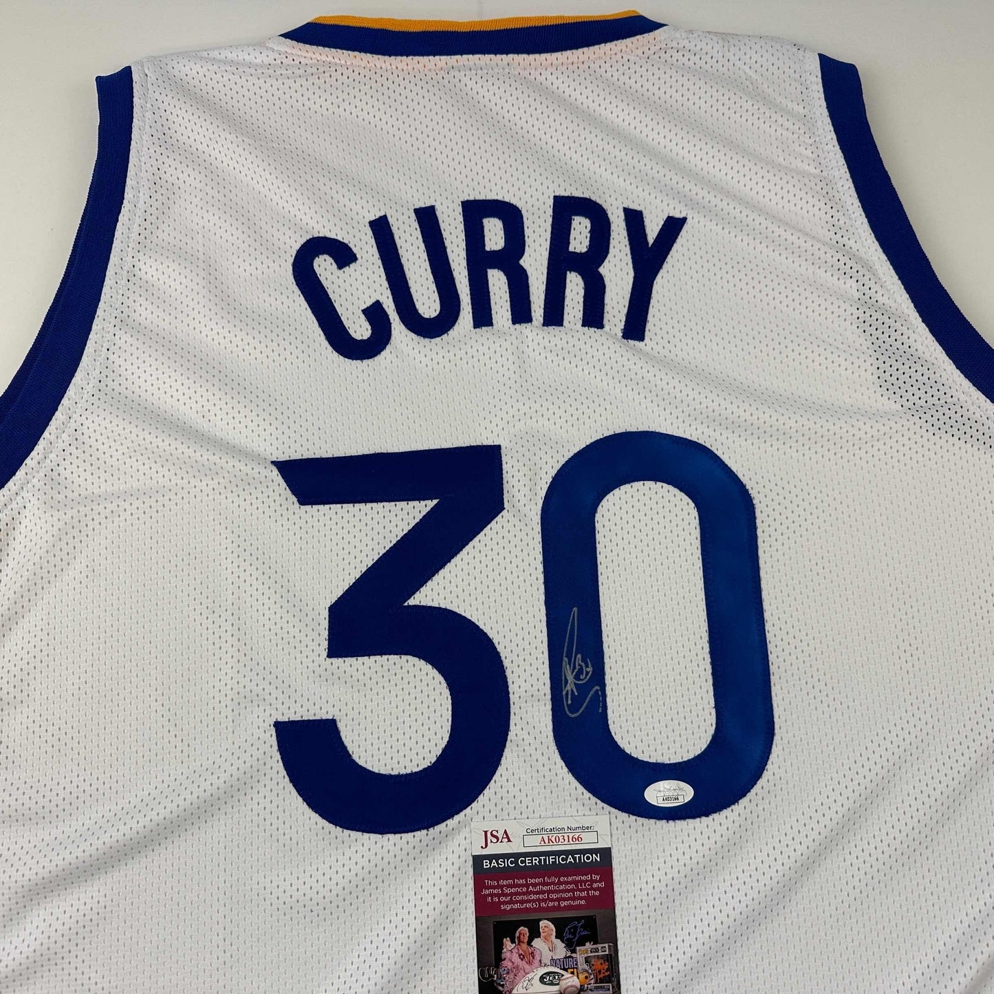 Autographed/Signed Stephen Steph Curry Golden State White Basketball Jersey JSA COA