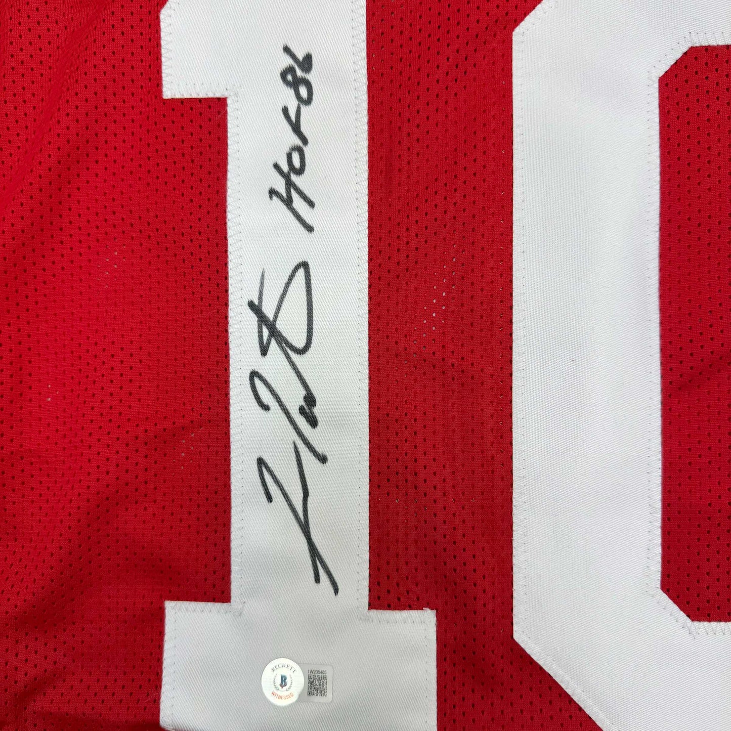 Framed Autographed/Signed Fran Tarkenton 35x39 Georgia Red College Football Jersey Beckett BAS COA