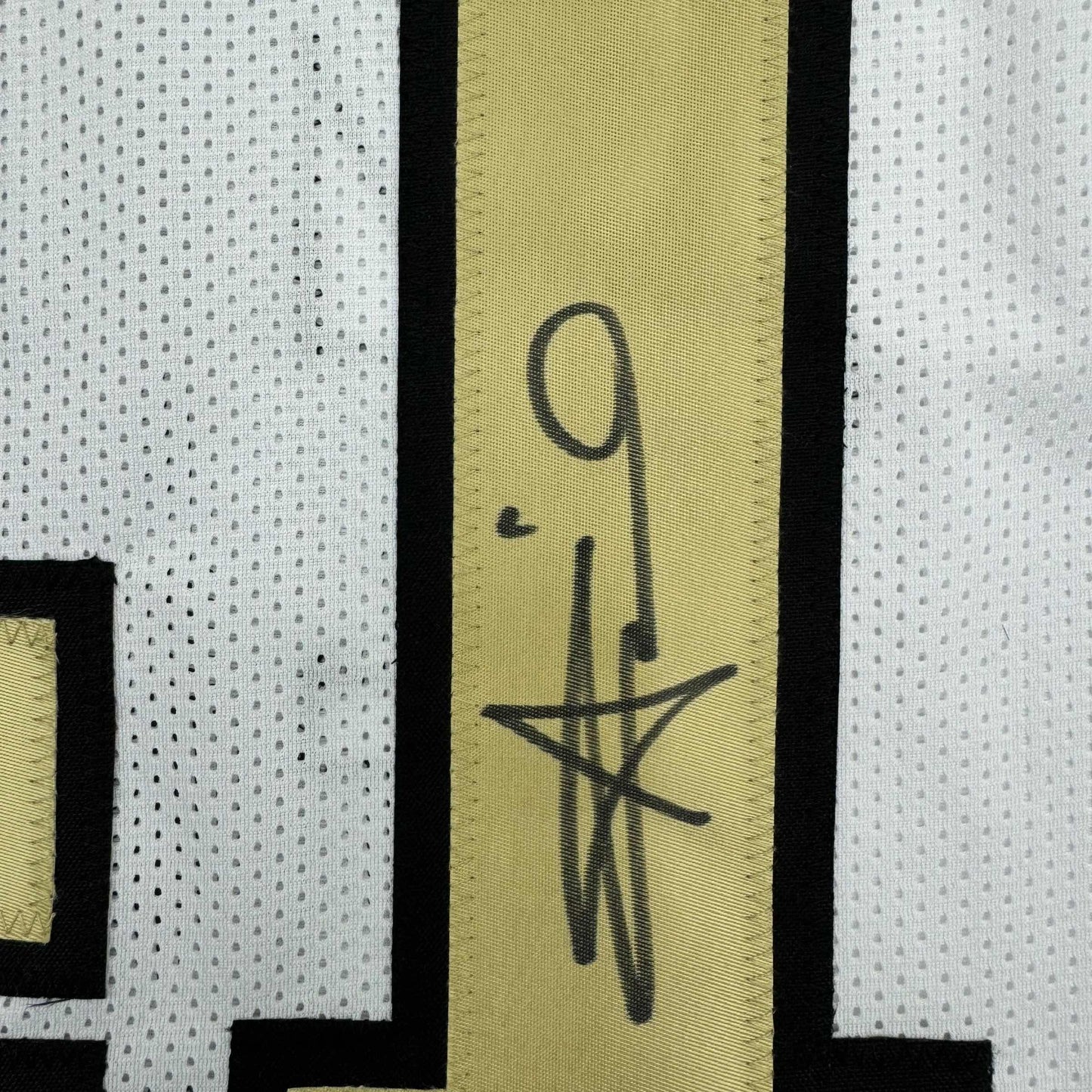Autographed/Signed Alvin Kamara New Orleans White Color Rush Football Jersey Beckett BAS COA