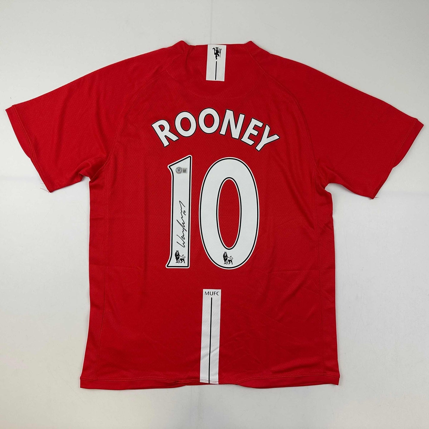 Autographed/Signed Wayne Rooney Manchester United Red 2008 Soccer Jersey Beckett BAS COA
