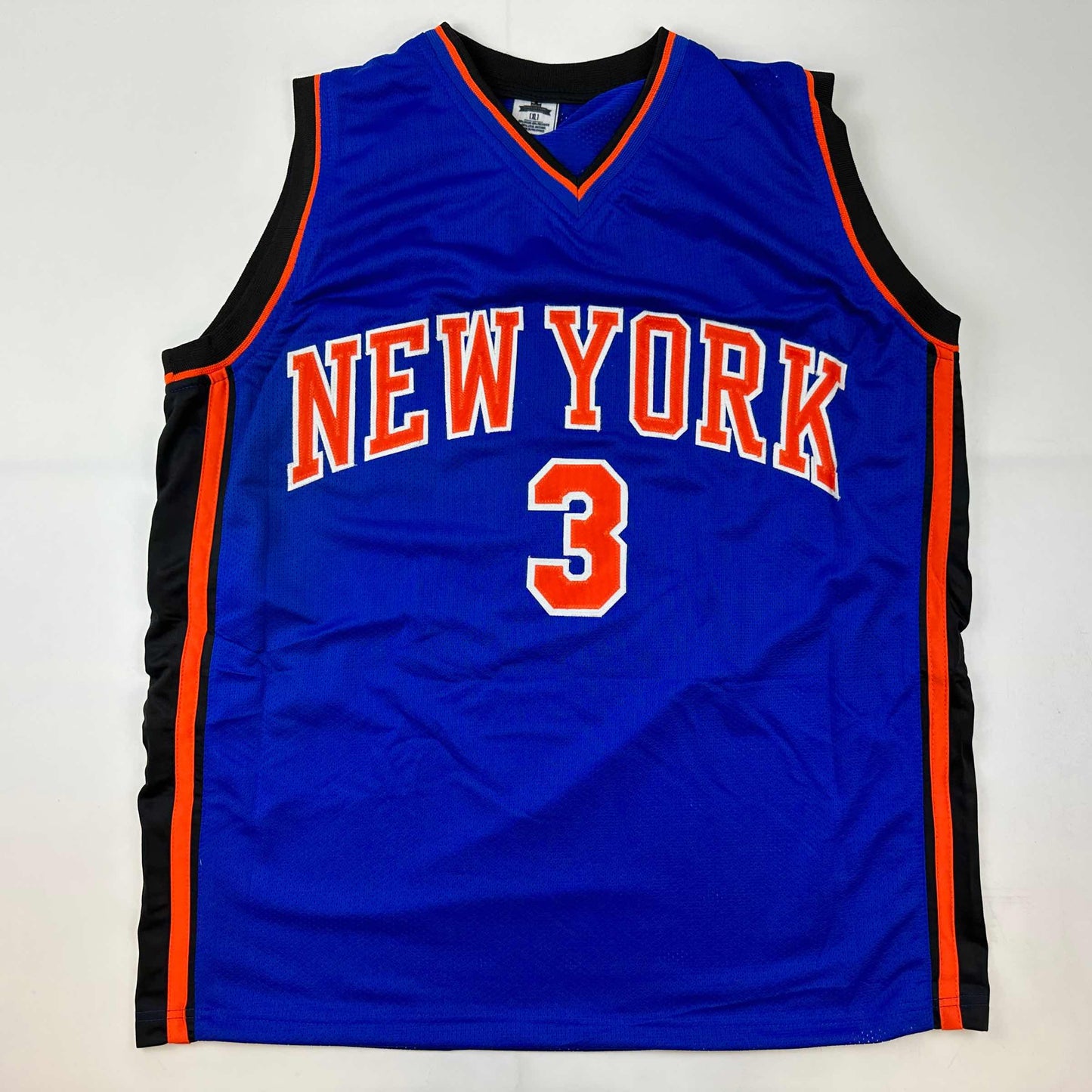 Autographed/Signed Stephon Marbury New York Blue Basketball Jersey Beckett BAS COA