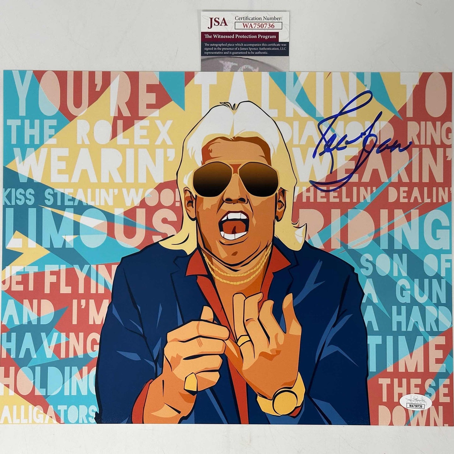 Autographed/Signed Ric Flair Nature Boy 11x14 WWE WWF Wrestling Photo JSA COA #2