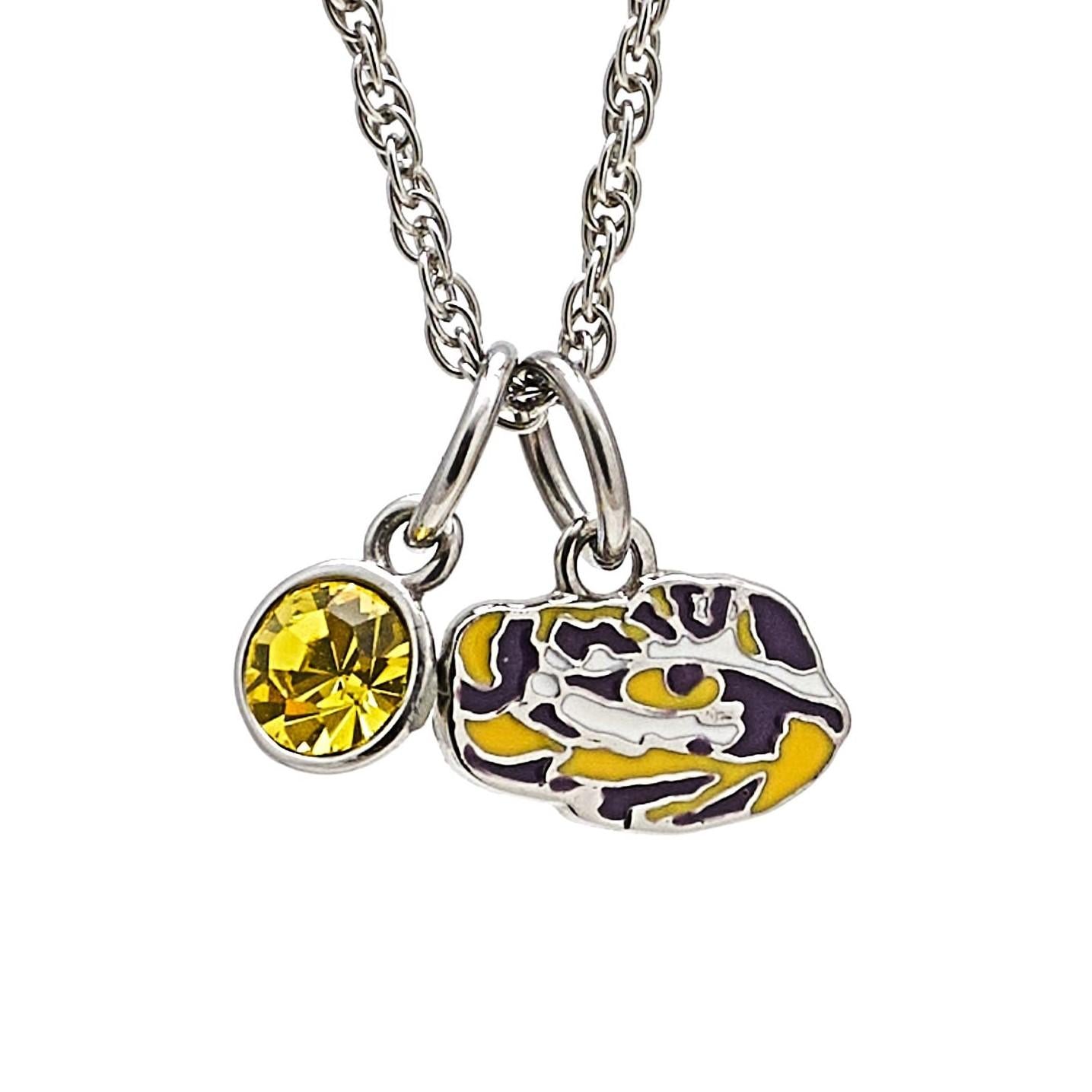 LSU Charm Pendant - Tiger Eye