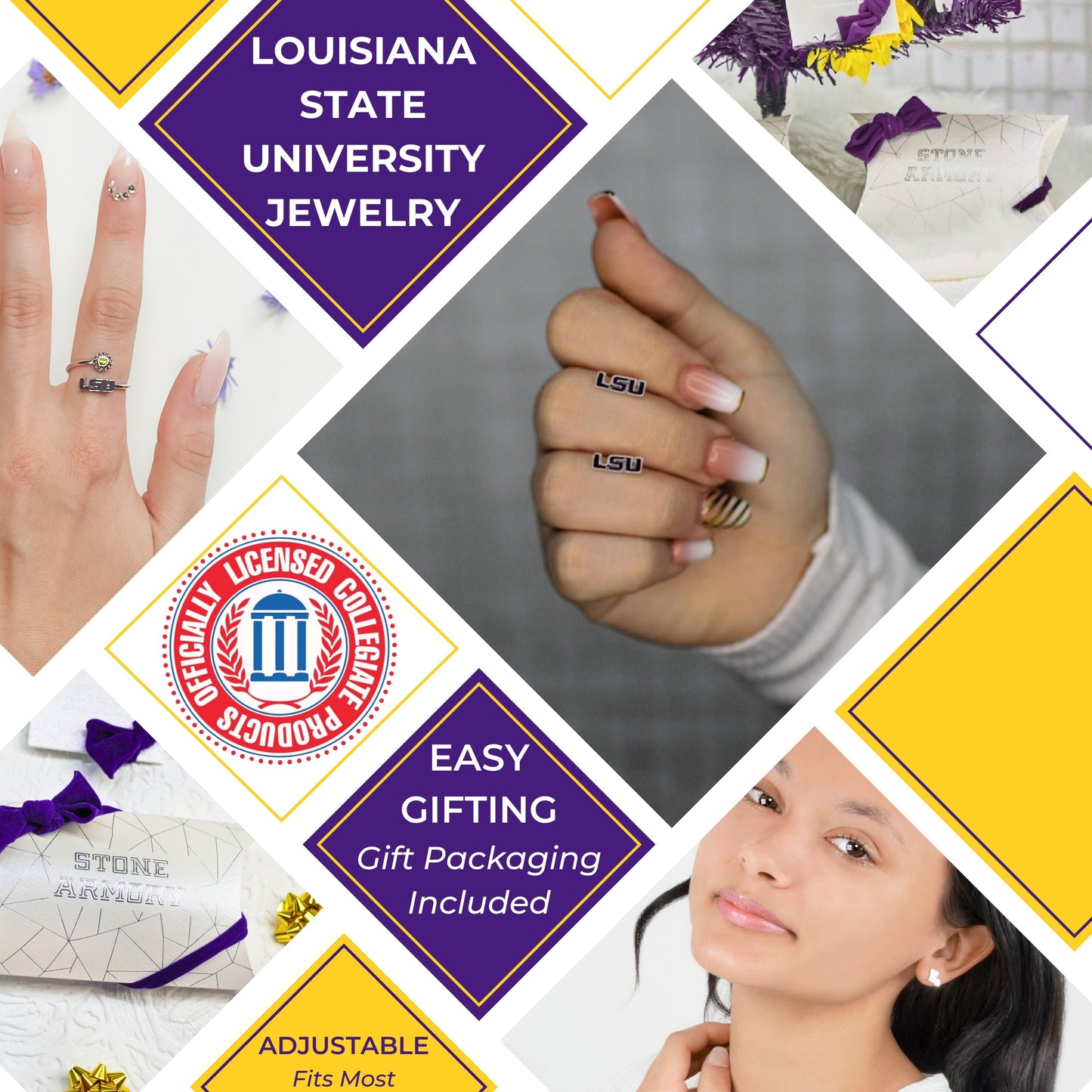 LSU Purple Logo Studs