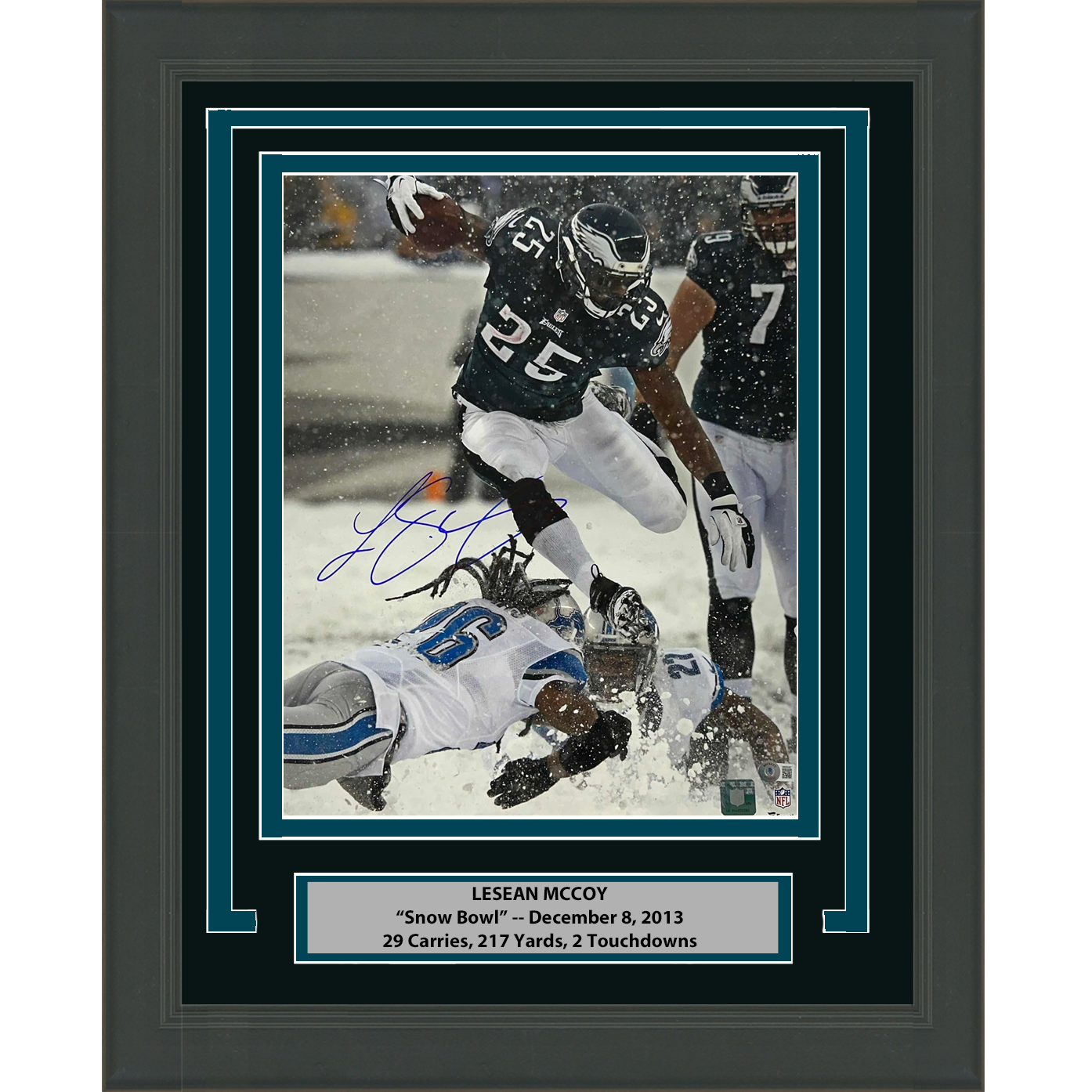 Framed Autographed/Signed LeSean McCoy Philadelphia Eagles 16x20 Football Photo Beckett BAS COA