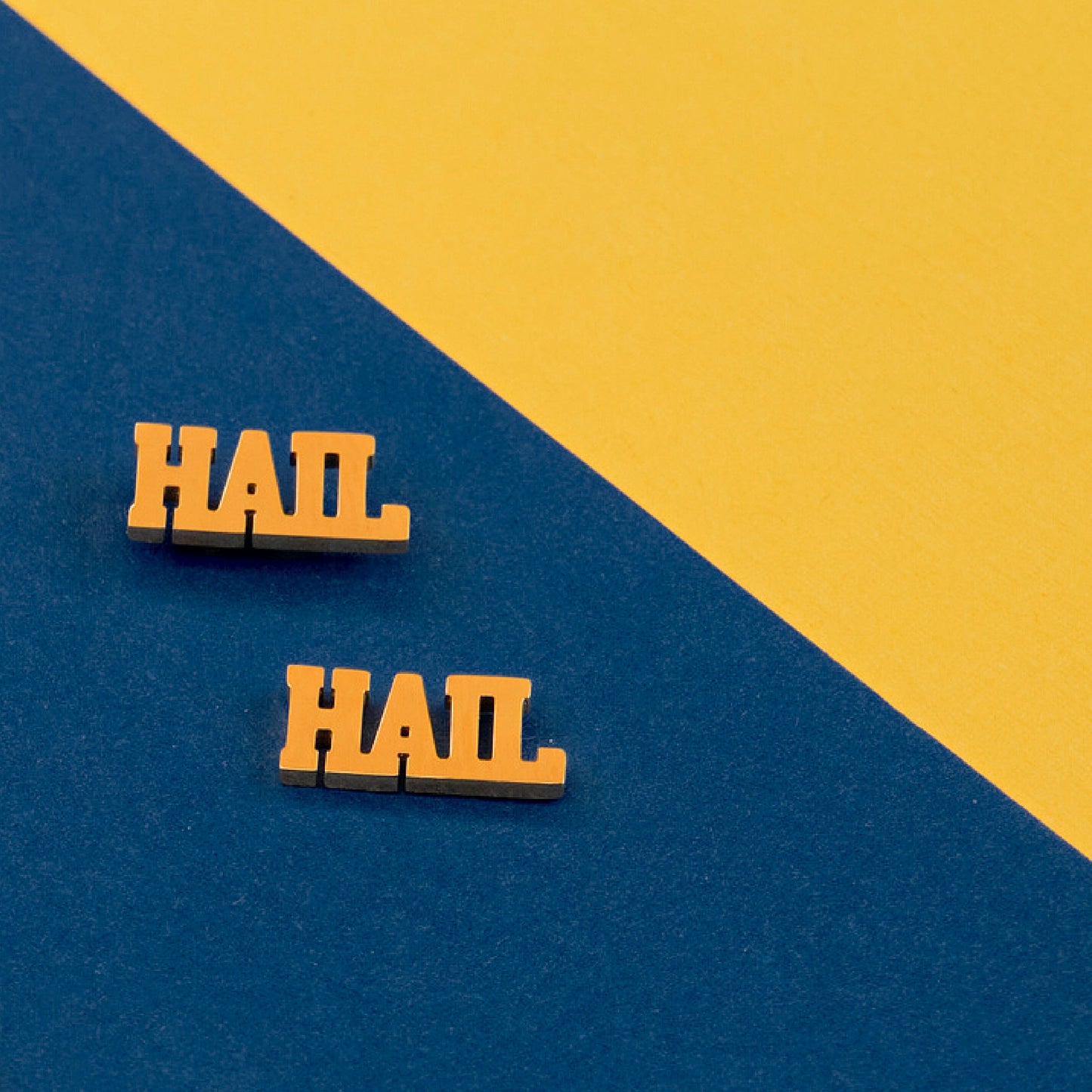 Michigan Earrings HAIL Studs 18K Gold Finish