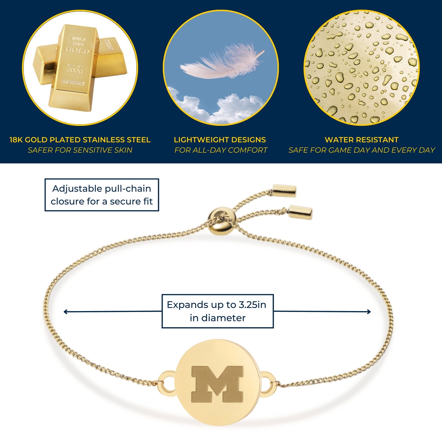 Michigan Bracelet Block M