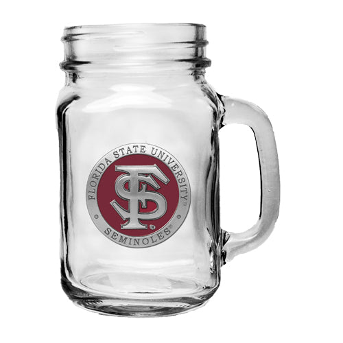 Florida State University FS Logo Mason Jar Mug