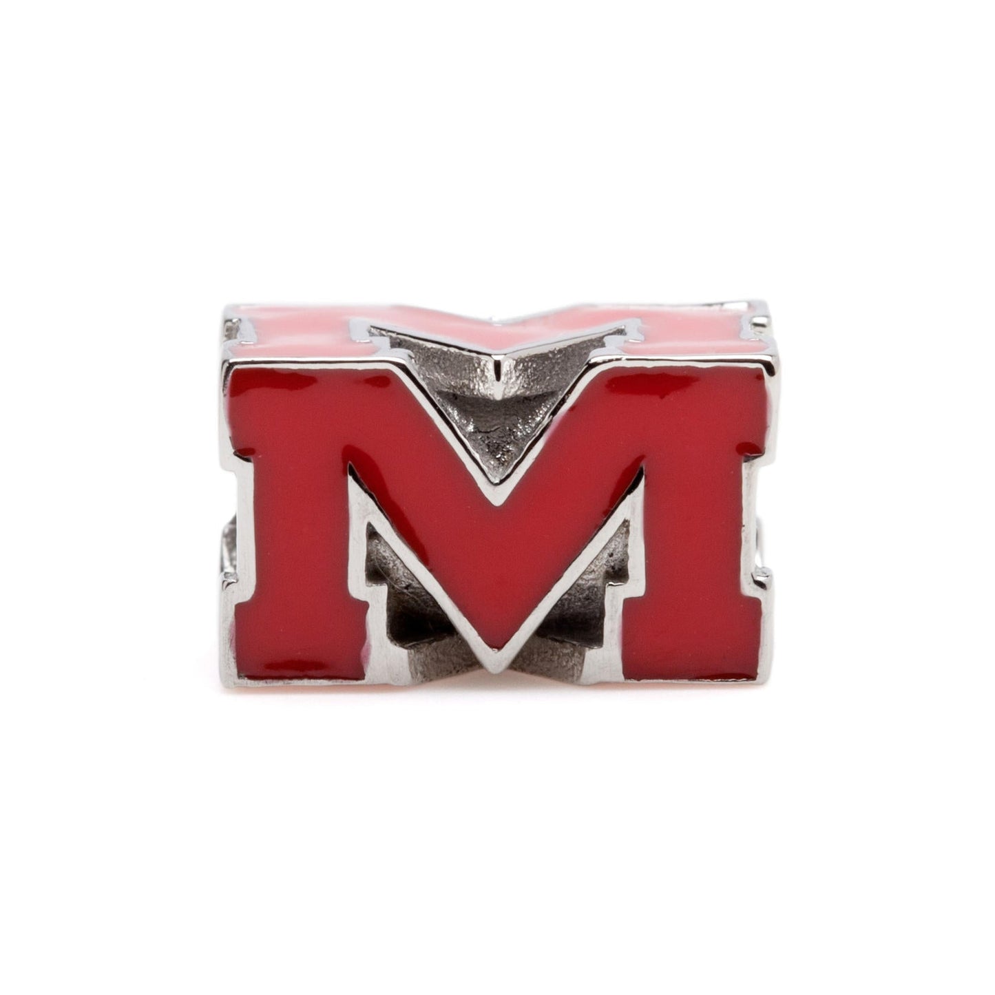 Ole Miss Bead Charm - Crimson 4-Sided Block M