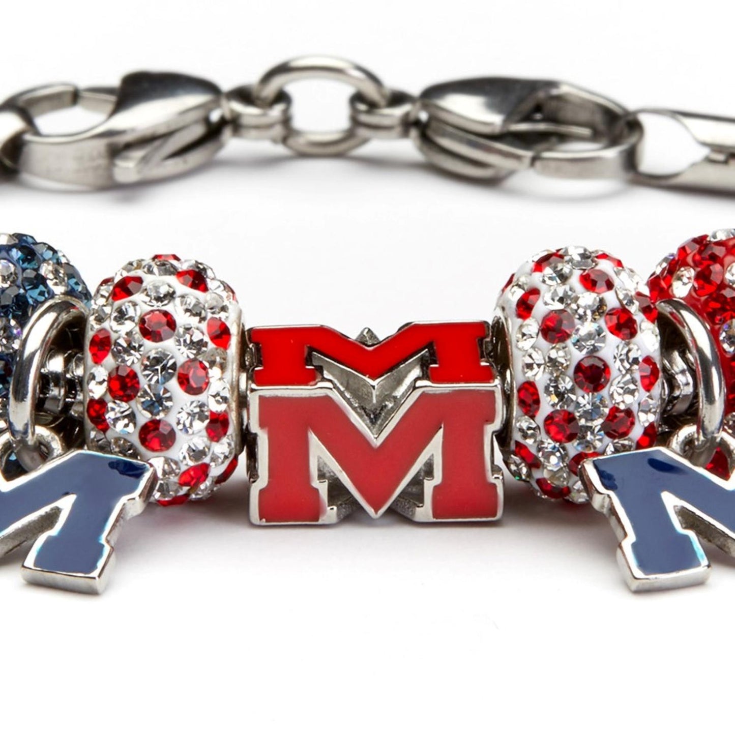 Ole Miss Bead Charm - Crimson 4-Sided Block M