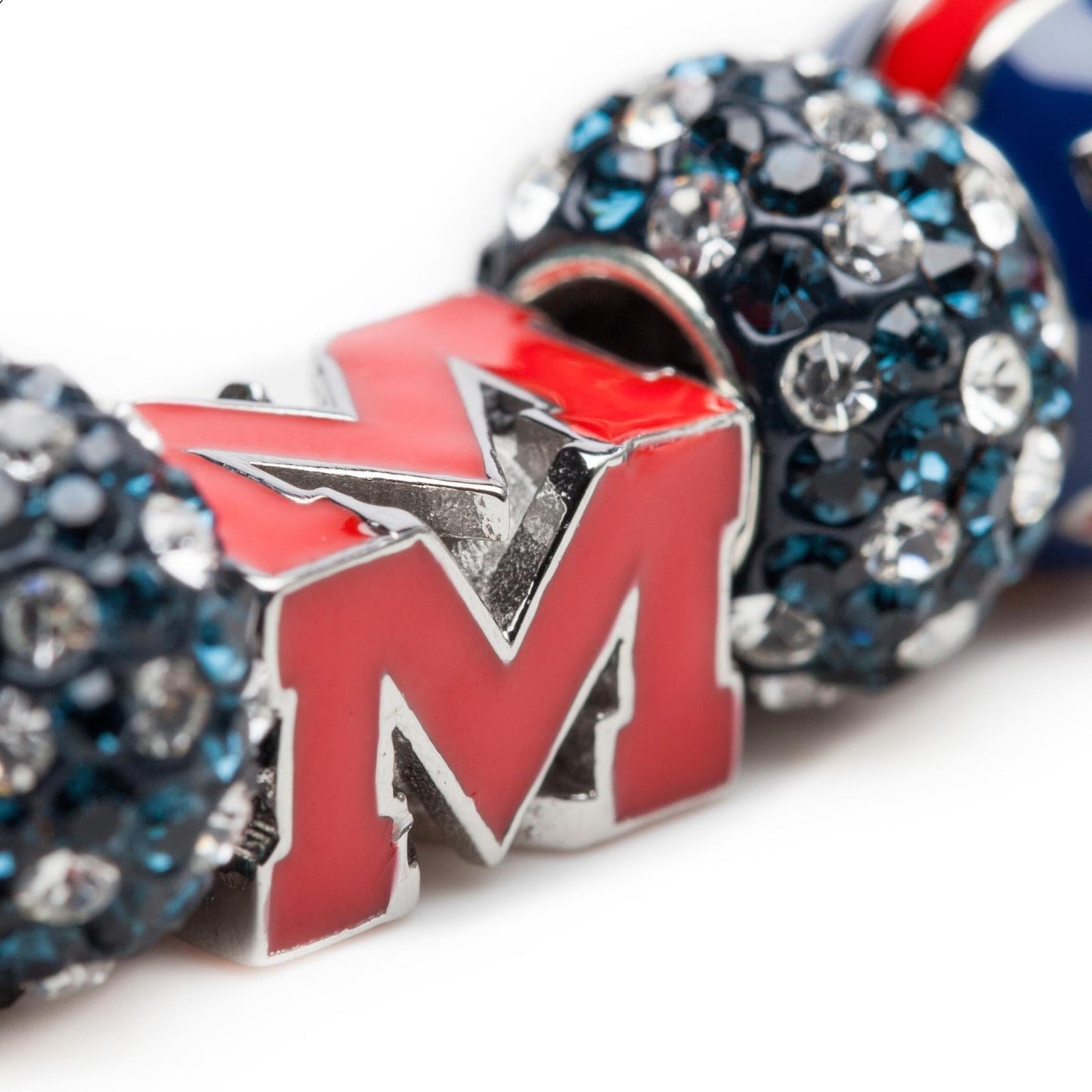 Ole Miss Bead Charm - Crimson 4-Sided Block M