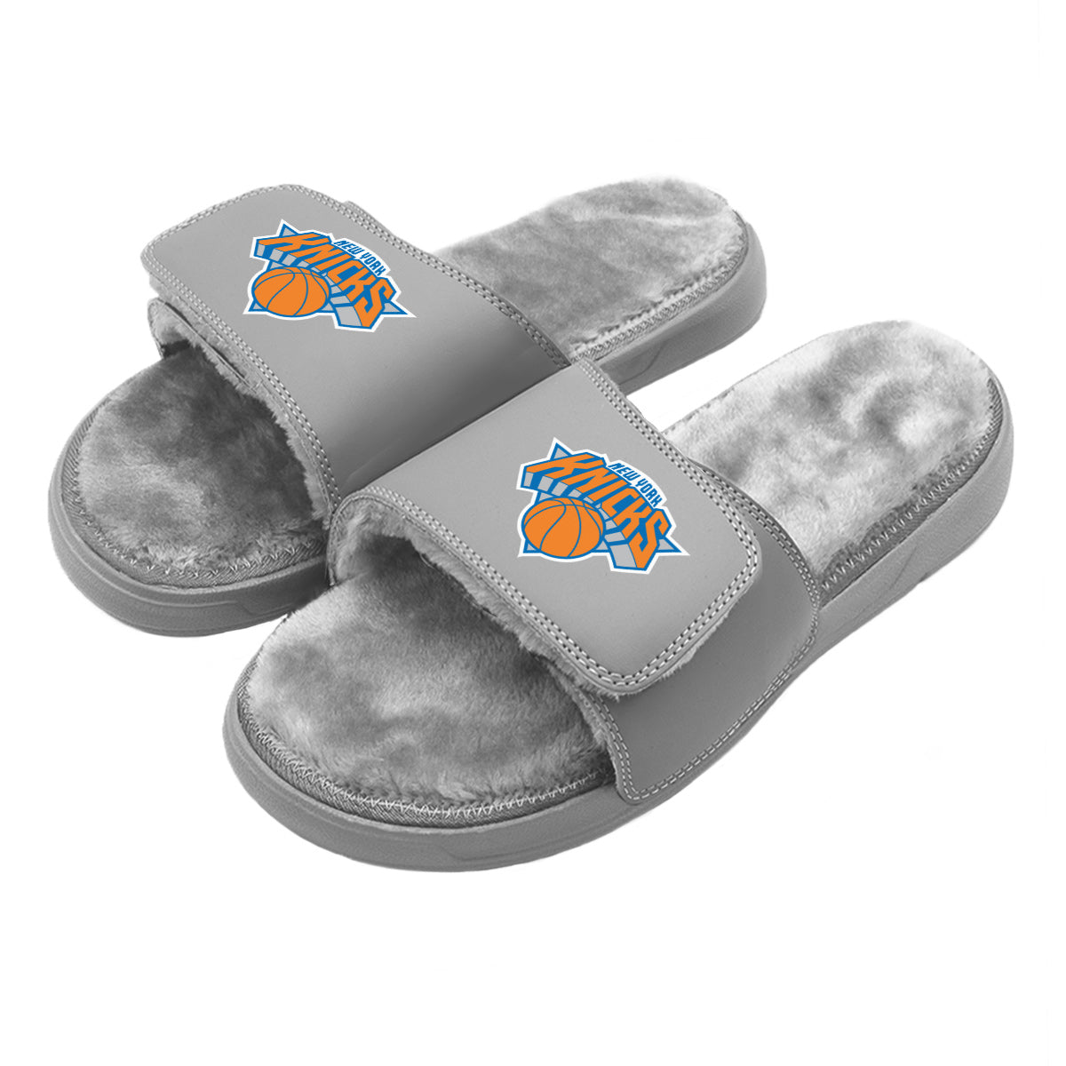 New York Knicks Primary Grey Fur Slides