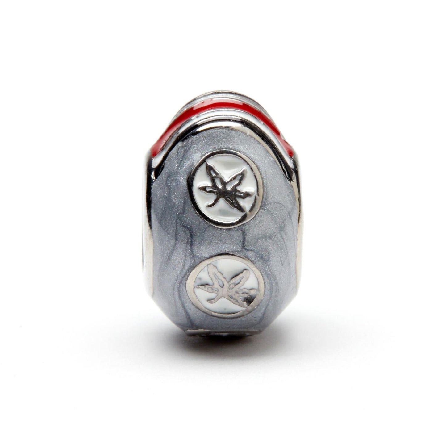 Ohio State Buckeye Leaf Stripe Bead Charm