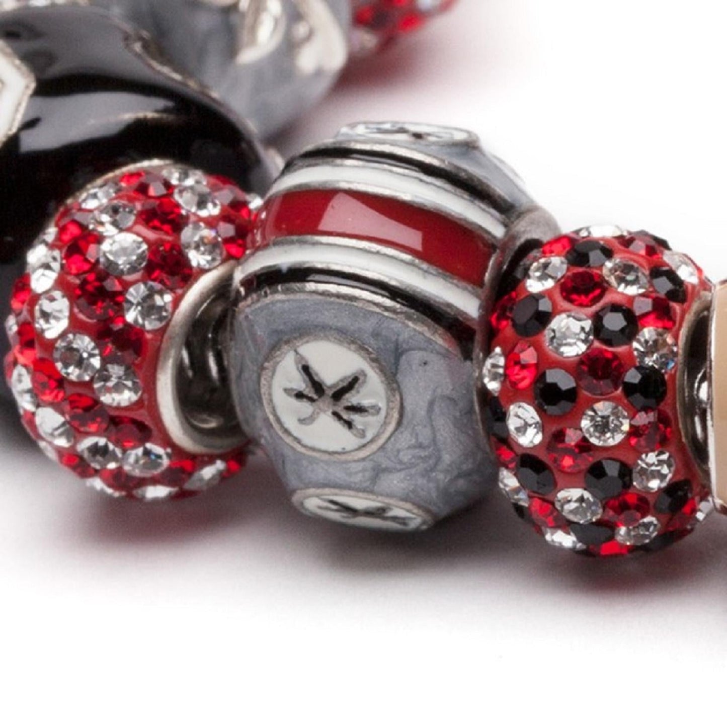 Ohio State Buckeye Leaf Stripe Bead Charm