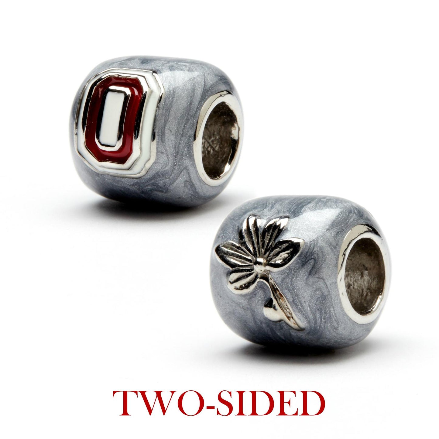 Ohio State 2-Sided Bead Charm - Grey