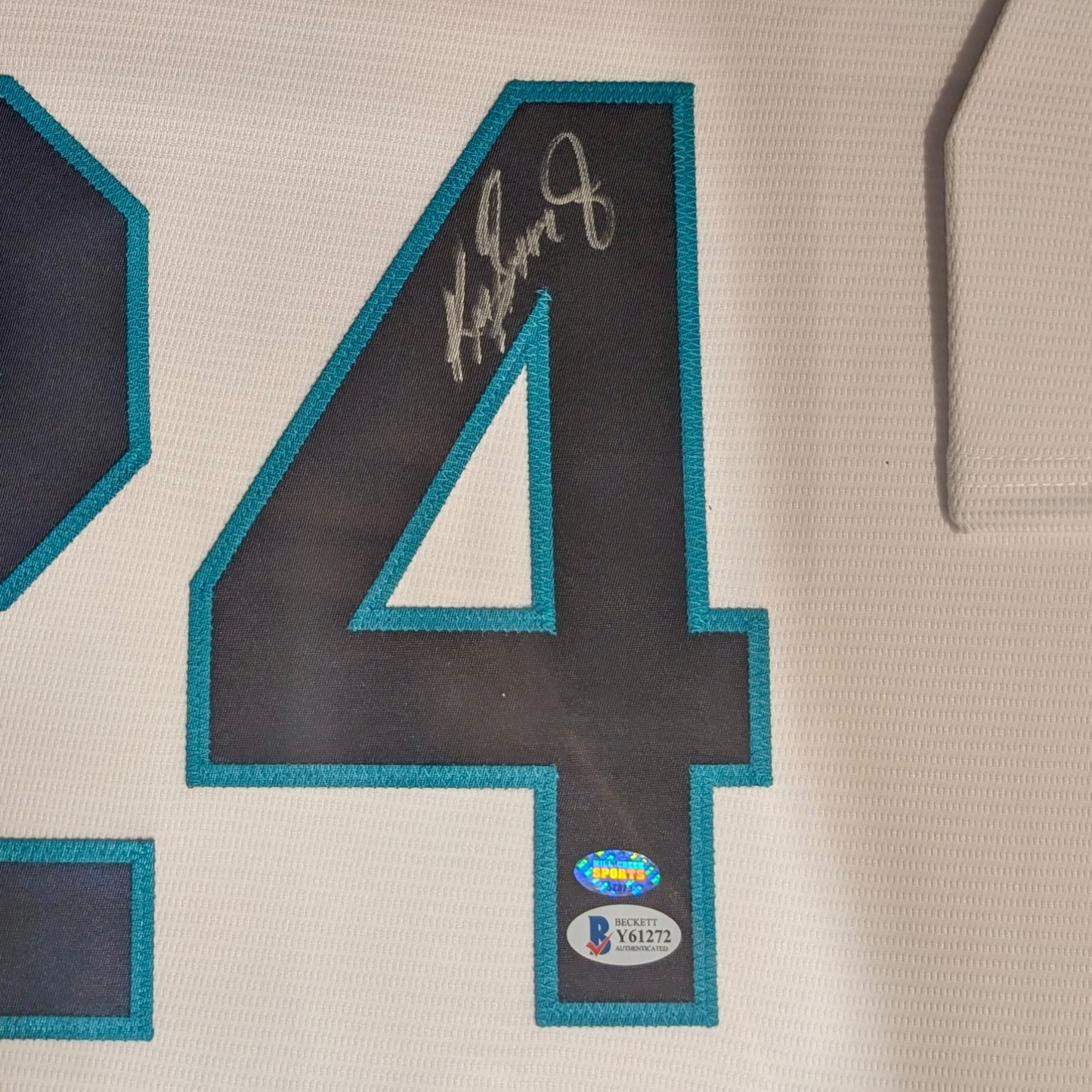 Ken Griffey Jr. Autographed Seattle Mariners (White #24) Deluxe Framed Jersey - Beckett