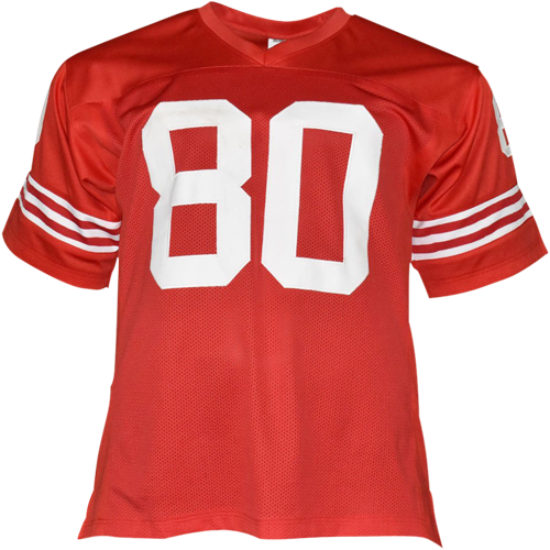 Jerry Rice Autographed San Francisco 49ers (Red #80) Custom Jersey - JSA
