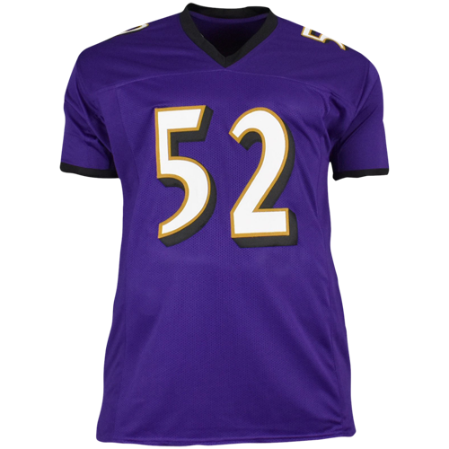 Ray Lewis Autographed Baltimore Ravens (Purple #52) Custom Jersey - Beckett
