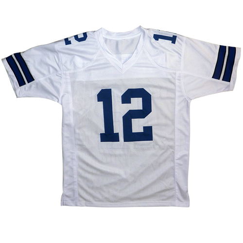 Roger Staubach Autographed Dallas Cowboys (White #12) Custom Jersey - JSA
