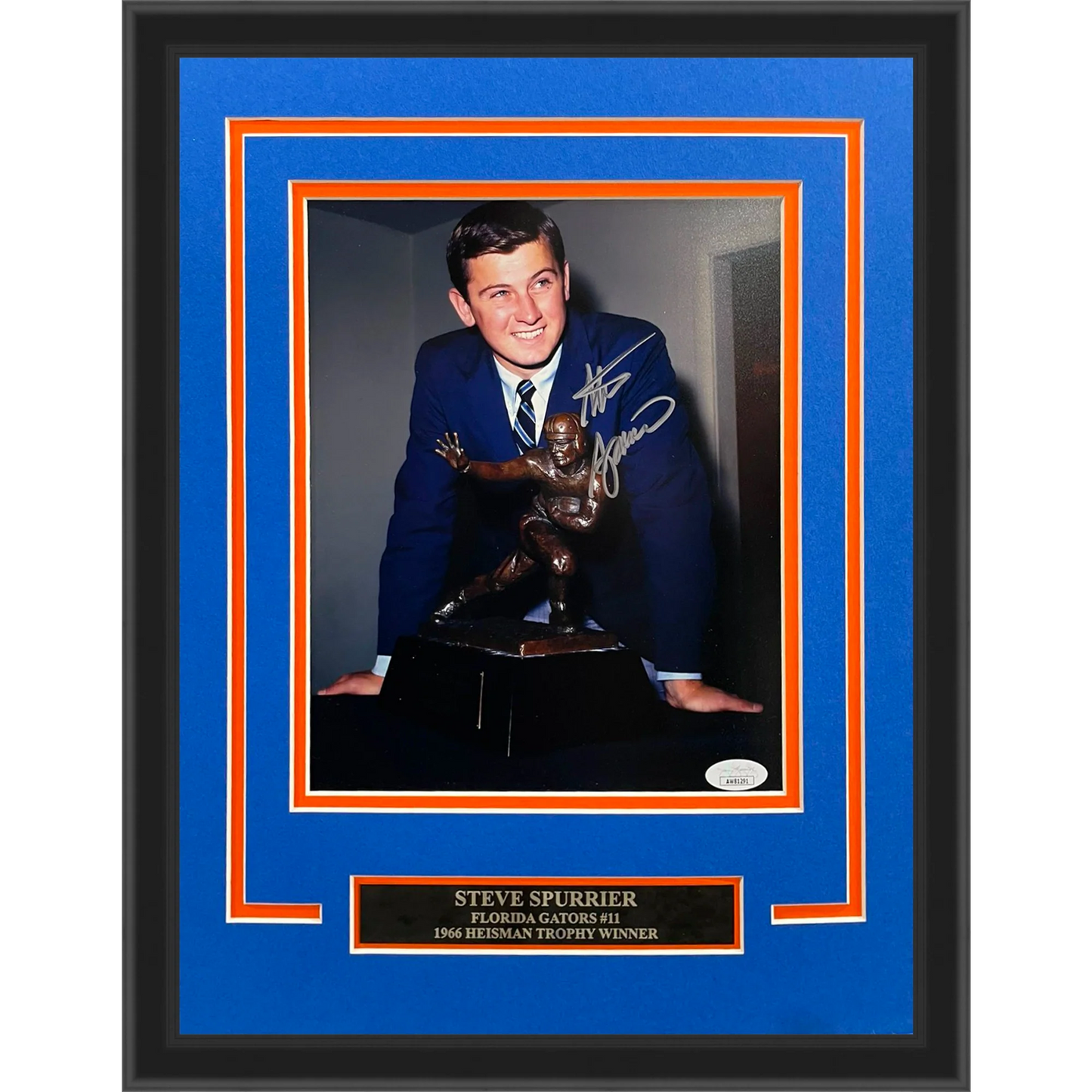 Steve Spurrier Autographed Florida Gators (Heisman Trophy) Deluxe Framed 8x10 Photo - JSA