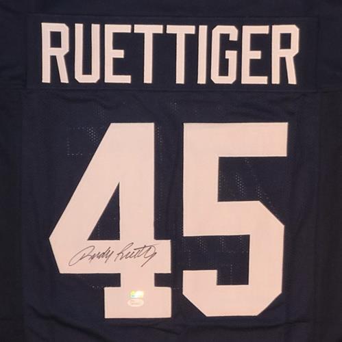 Rudy Ruettiger Autographed Notre Dame (Navy Blue #45) Custom Jersey
