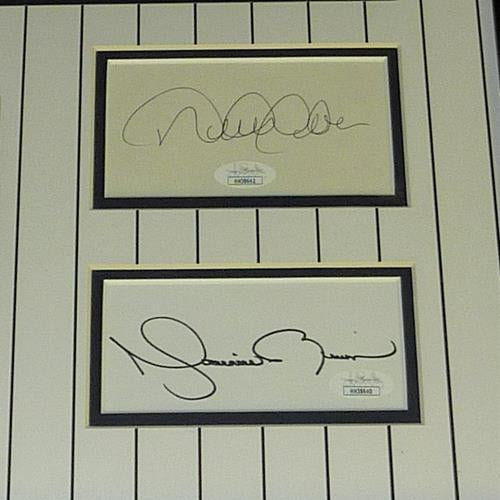 Derek Jeter, Andy Pettitte, Jorge Posada And Mariano Rivera Autographed New York Yankees (Core Four) Deluxe Framed Cut Piece with Patches - JSA