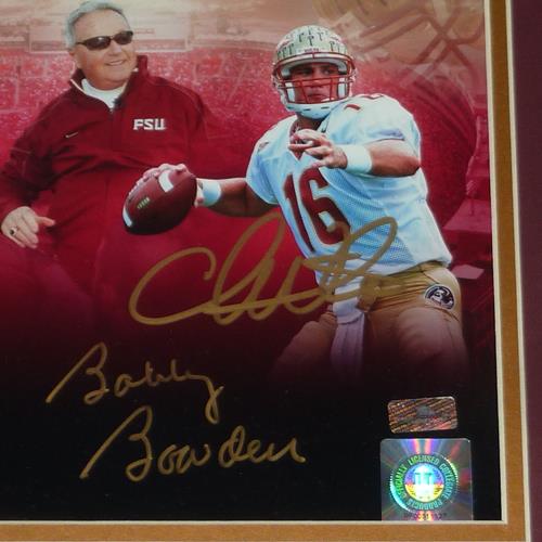 Bobby Bowden, Charlie Ward And Chris Weinke Autographed Florida State FSU Seminoles (Collage) Framed 8x10 Photo