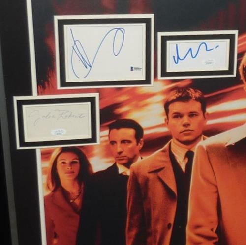 Ocean's Eleven Full-Size Movie Poster Deluxe Framed with Clooney, Roberts, Pitt, Damon and Garcia Autographs - JSA