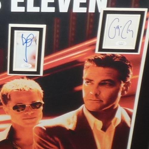 Ocean's Eleven Full-Size Movie Poster Deluxe Framed with Clooney, Roberts, Pitt, Damon and Garcia Autographs - JSA