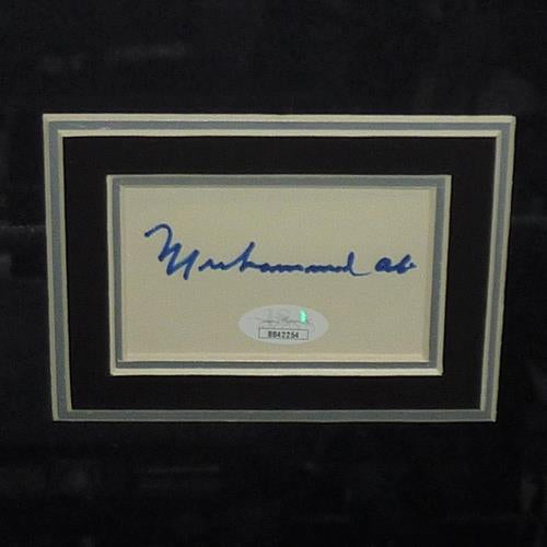 Muhammad Ali Full-Size Boxing Poster (over Liston) Deluxe Framed with Autograph - JSA